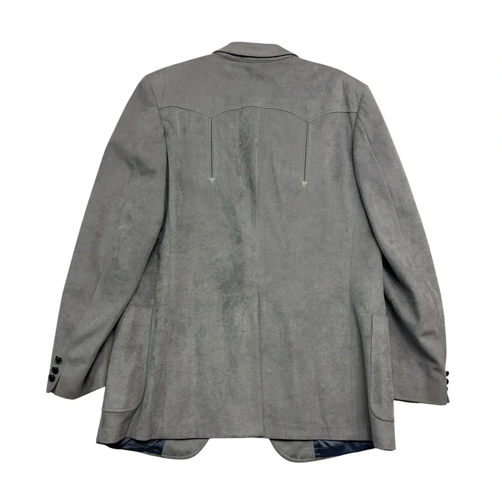 vtg Prestige West 42R Gray Western Blazer Jacket Sport Suit Coat‎ Moleskin USA
